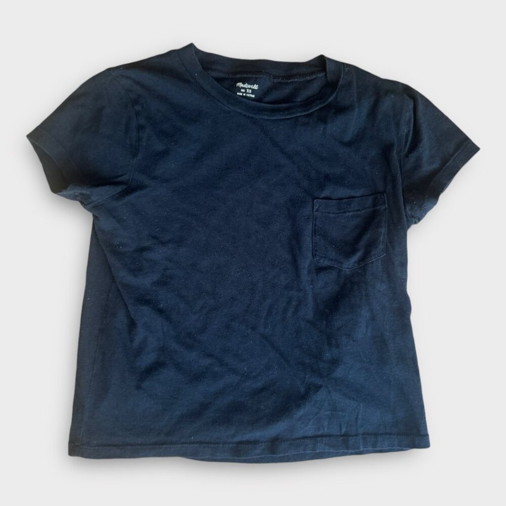 Madewell cropped pocket tee black - women's XS